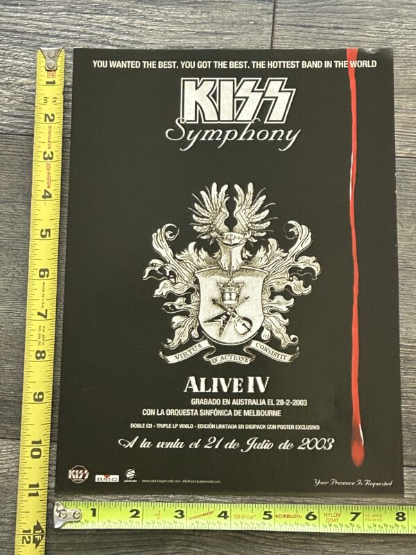 KISS Ad Advert Kiss Symphony Alive IV Concert Album 2003 Mexico Vintage Kiss