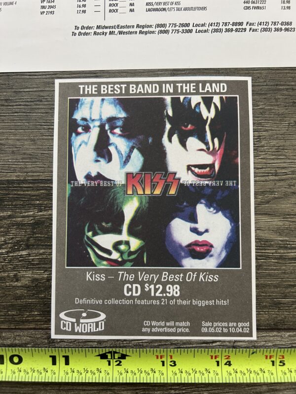 KISS Ad Advert Clippings The Very Best Of Kiss CD 7pc Lot Vintage Kiss Aucoin - Image 2