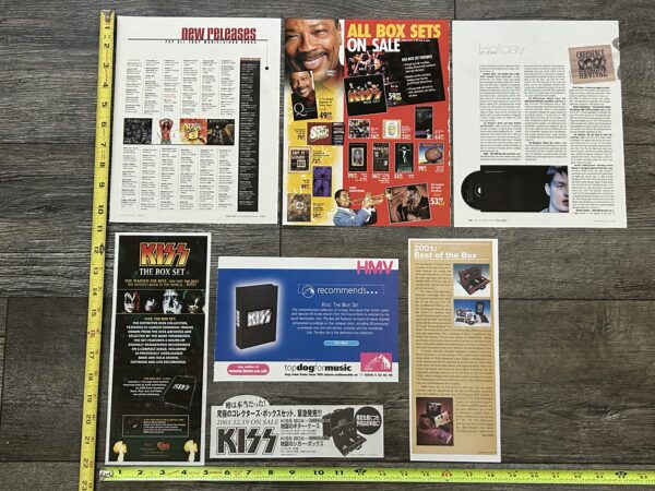 KISS Ad Advert Clippings Kiss The Box Set 7pc Lot 2001 Vintage Kiss Aucoin Years