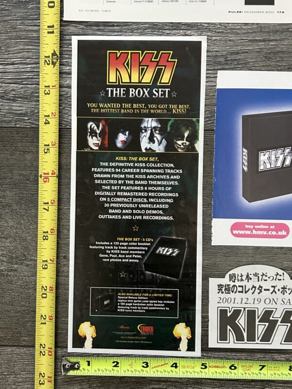 KISS Ad Advert Clippings Kiss The Box Set 7pc Lot 2001 Vintage Kiss Aucoin Years - Image 2