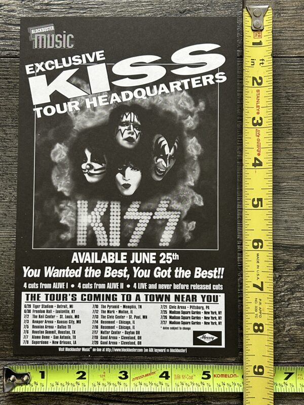 KISS Ad Flyer You Wanted The Best Blockbuster Music Reunion Tour Vintage Kiss