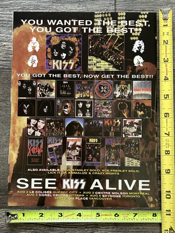 KISS Ad Advert You Wanted The Best CD + Catalog Canada Reunion Tour Vintage Kiss