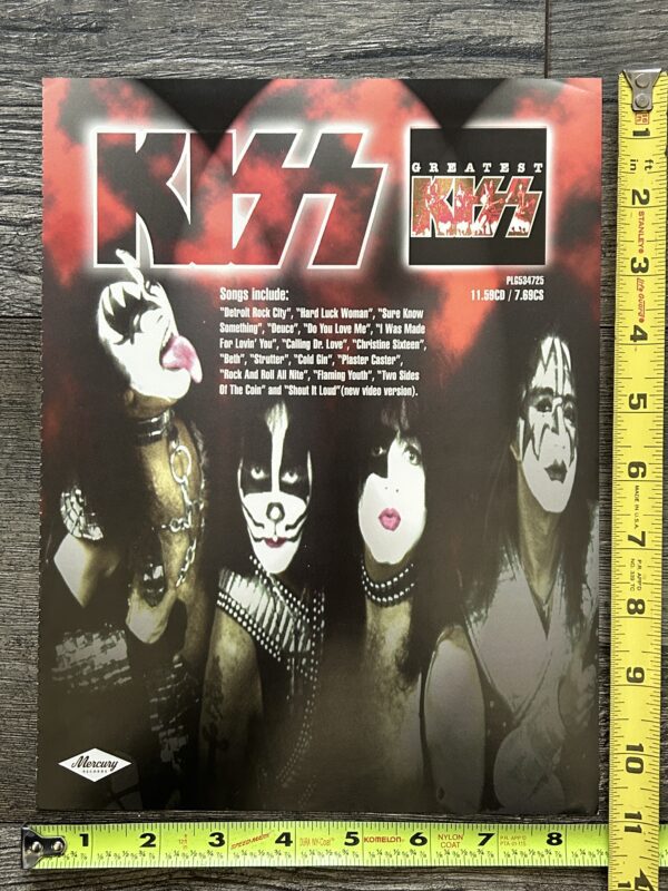 KISS Ad Advert Greatest Kiss CD Cassette Tape USA 1997 Vintage Kiss Aucoin Songs