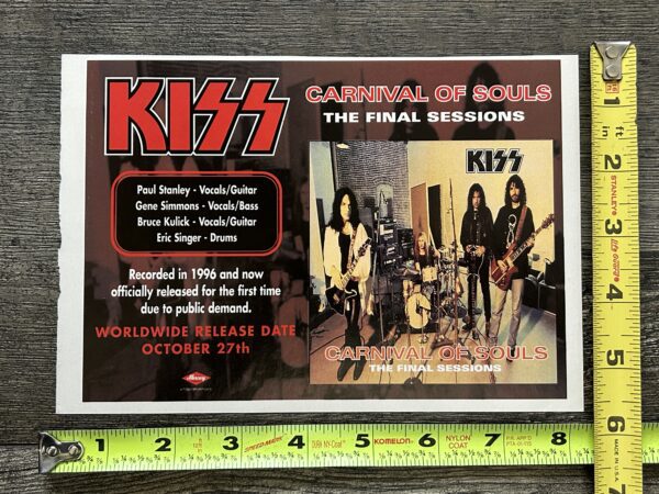 KISS Ad Advert Carnival Of Souls Teaser CD Cassette USA 1997 Vintage Kiss Kulick