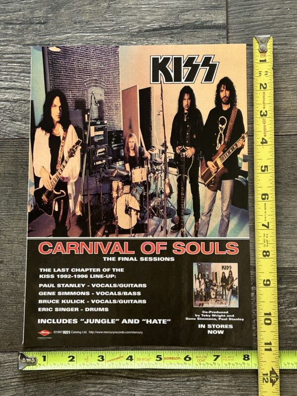 KISS Ad Advert Carnival Of Souls CD Cassette USA 1997 Vintage Kiss Bruce Kulick