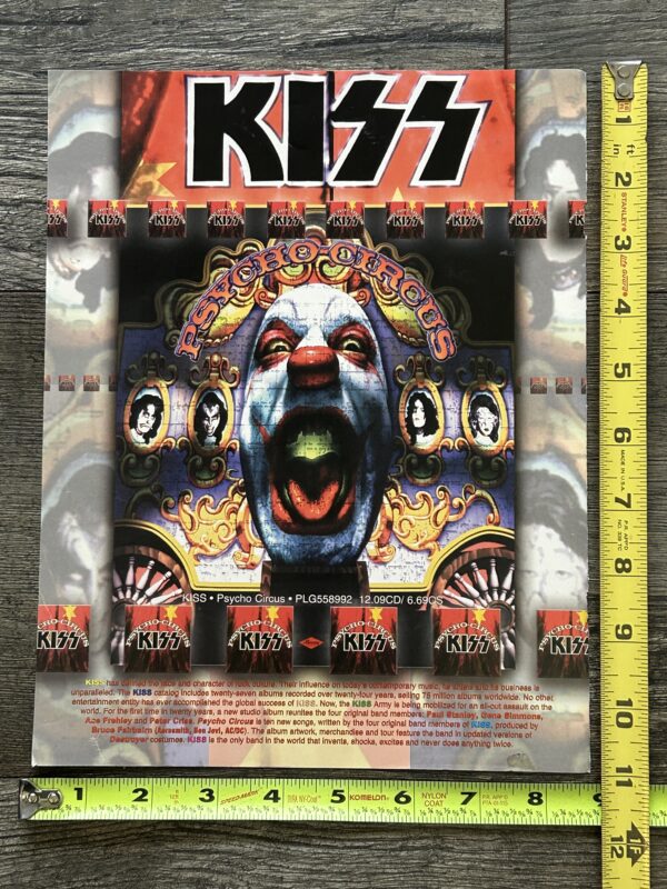 KISS Ad Advert Psycho Circus CD Tape USA 1stVersion Art 1974 Photos Vintage Kiss