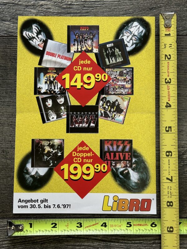 KISS Ad Advert Flyer CD Back Catalog German 2sided Libro Vintage Kiss Aucoin Era