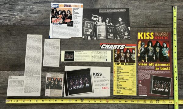 KISS Ad Advert Clippings Greatest Kiss CD Cassette 8pc Lot Vintage Kiss Aucoin