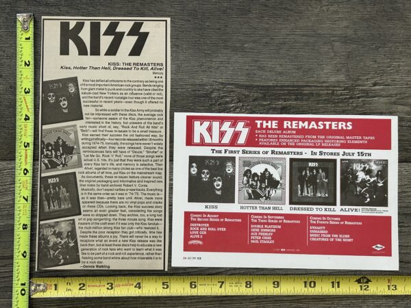 KISS Ad Advert Clippings Kiss CD The Remasters USA Lot 1997 Vintage Kiss Aucoin