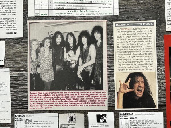 KISS Ad Advert Clippings Kiss MTV Unplugged Concert Album 23pc Lot Vintage Kiss - Image 9