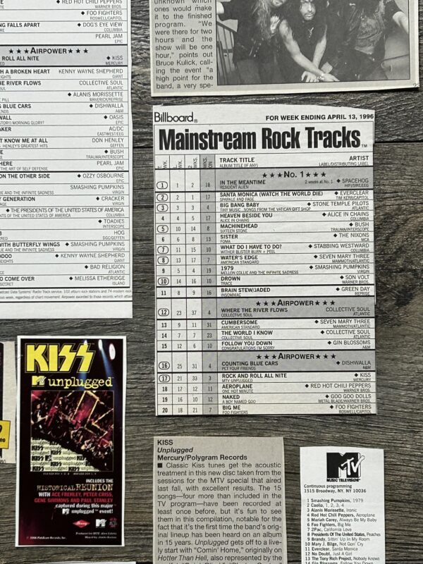 KISS Ad Advert Clippings Kiss MTV Unplugged Concert Album 23pc Lot Vintage Kiss - Image 12