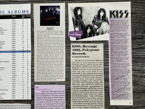 KISS Ad Advert Clippings KISS Revenge Album CD Cassette 11pc Lot Vintage Kiss - Image 6