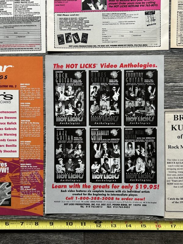 KISS Ad Advert BRUCE KULICK Guitar Hot Licks VHS Home Video 9pc Lot Vintage Kiss - Image 3