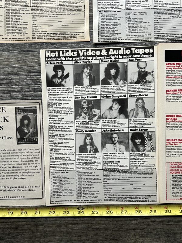 KISS Ad Advert BRUCE KULICK Guitar Hot Licks VHS Home Video 9pc Lot Vintage Kiss - Image 5