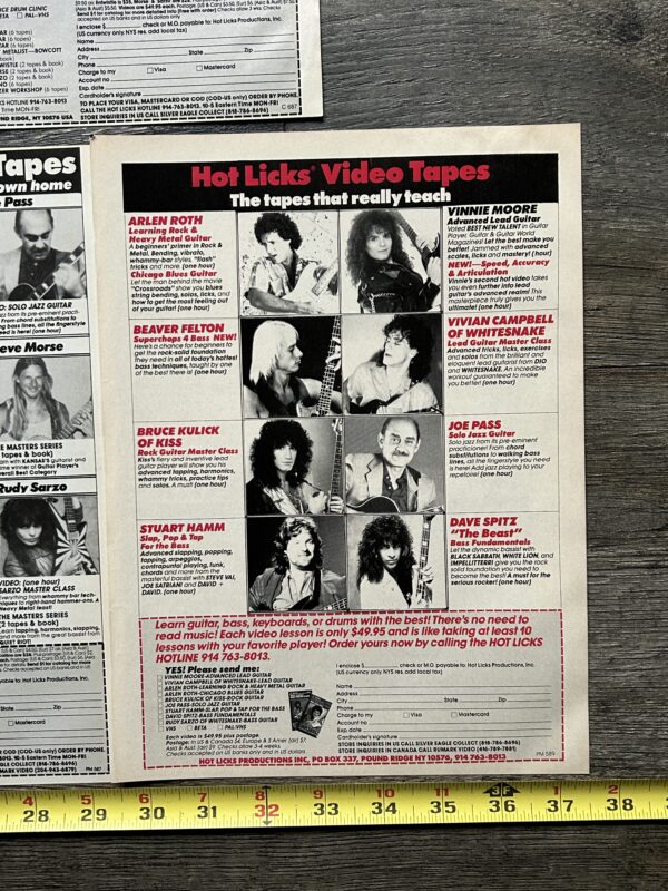 KISS Ad Advert BRUCE KULICK Guitar Hot Licks VHS Home Video 9pc Lot Vintage Kiss - Image 6