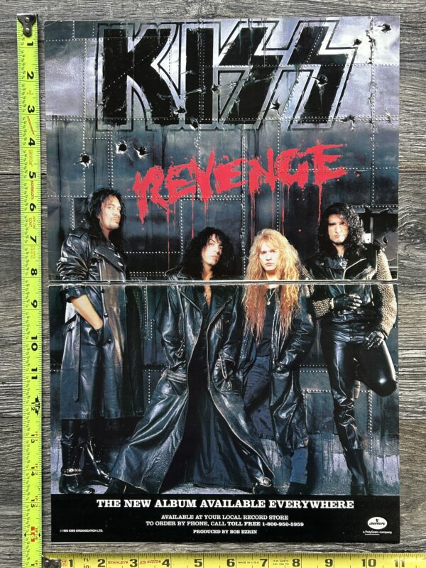 KISS Ad Advert Kiss Revenge Album CD Cassette 2pg 1992 USA Vintage Kiss Kulick