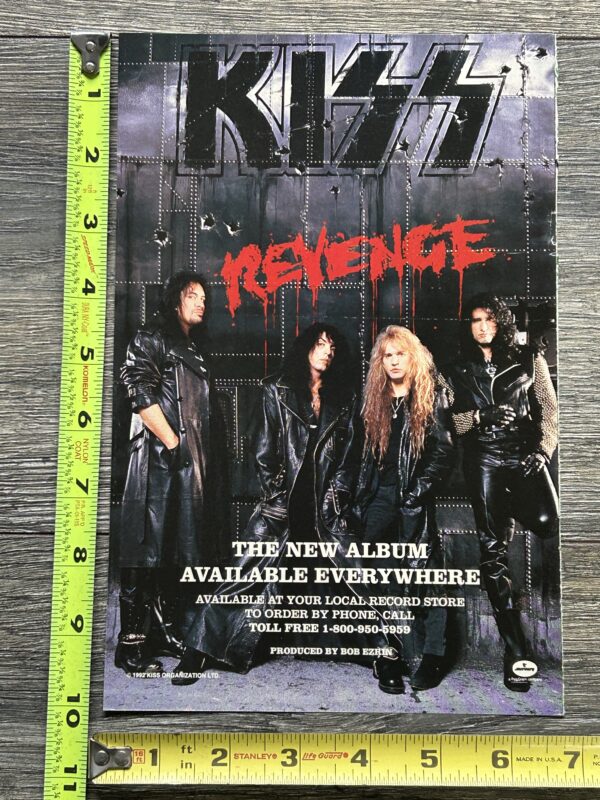 KISS Ad Advert Kiss Revenge Album CD Cassette Tape 1992 USA Vintage Kiss Kulick