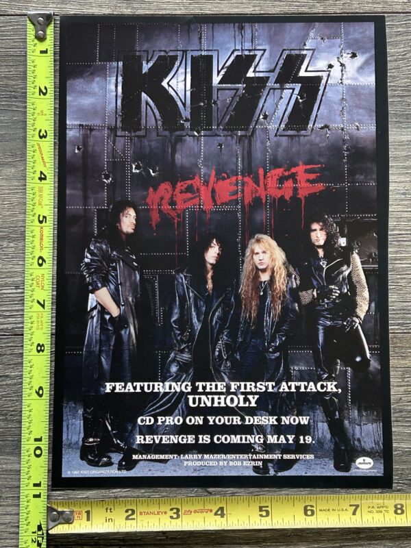 KISS Ad Advert Revenge Unholy CD Teaser Promo May 19 1992 White USA Vintage Kiss