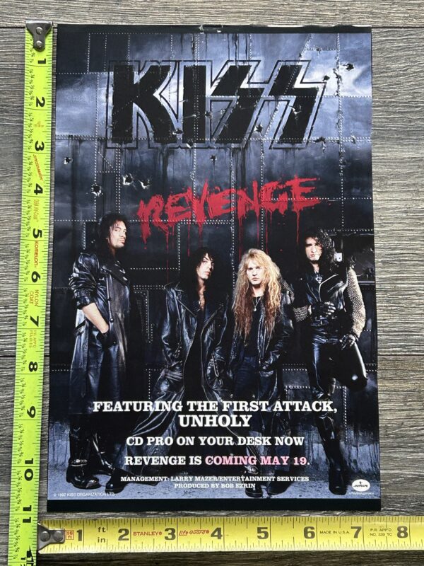 KISS Ad Advert Revenge Unholy CD Teaser Promo May 19 1992 Pink USA Vintage Kiss