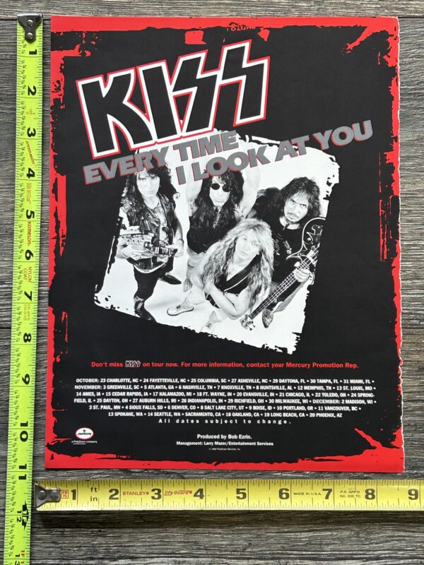 KISS Ad Advert Revenge Every Time I Look At You US Concert Tour '92 Vintage Kiss