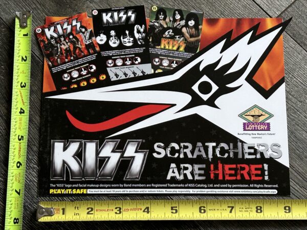 KISS Promo Store Display New Mexico Lottery Card Scratchers 2sided Vintage Kiss