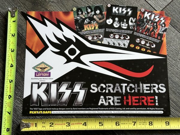 KISS Promo Store Display New Mexico Lottery Card Scratchers 2sided Vintage Kiss - Image 4