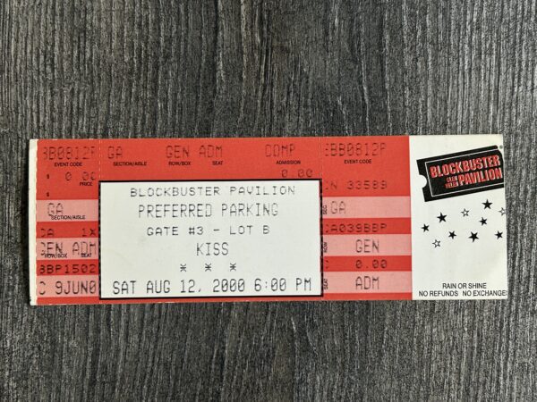 KISS FULL TICKET Stub Farewell Concert Tour San Bernardino Cal 2000 Vintage Kiss