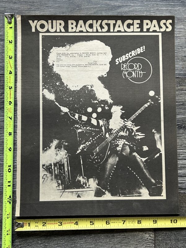 KISS Ad Advert Record Month Magazine Subscription 1976 Vintage Kiss Aucoin 10x13