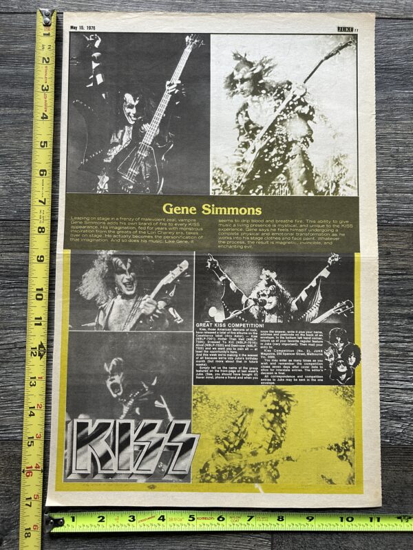 KISS Ad Advert Mini Poster Vinyl Contest '76 Australia Vintage Kiss Aucoin 11x17