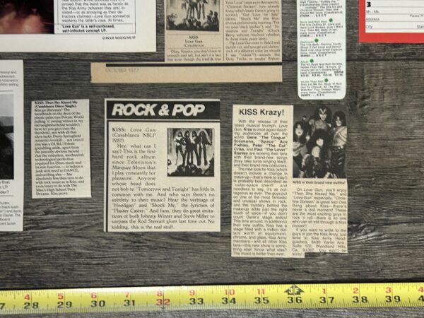 KISS Ad Advert Clippings Kiss Love Gun Album 21pc Lot Vintage Kiss Aucoin - Image 12