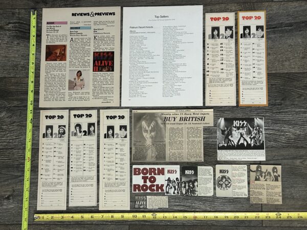 KISS Ad Advert Clippings Kiss Alive 2 Concert Album 14pc Lot Vintage Kiss Aucoin