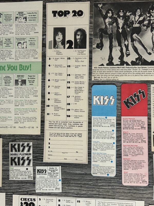 KISS Ad Advert Clippings Kiss Double Platinum Album 18pc Lot Vintage Kiss Aucoin - Image 7