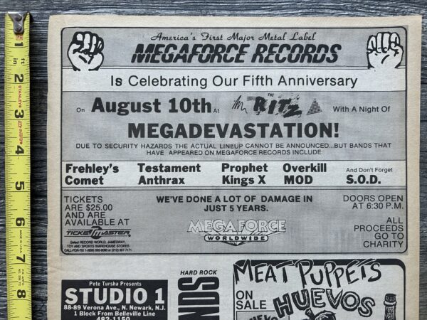 KISS Concert Ad Advert ACE FREHLEY Frehley's Comet Megaforce Ritz Vintage Kiss