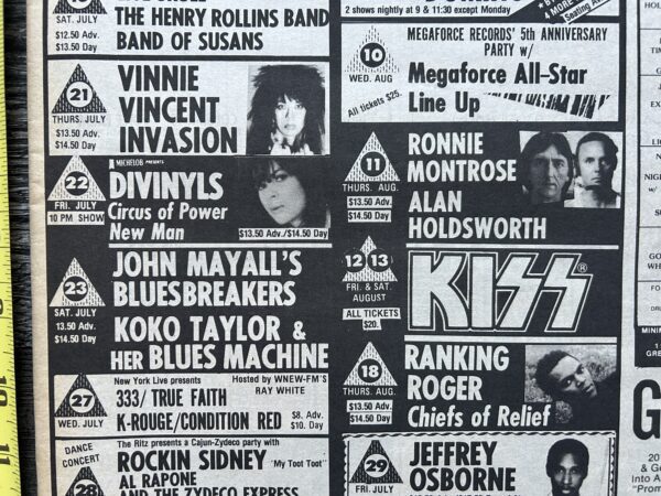 KISS Concert Ad Advert Crazy Nights 1988 Ritz NY Vinnie Vincent Vintage Kiss A