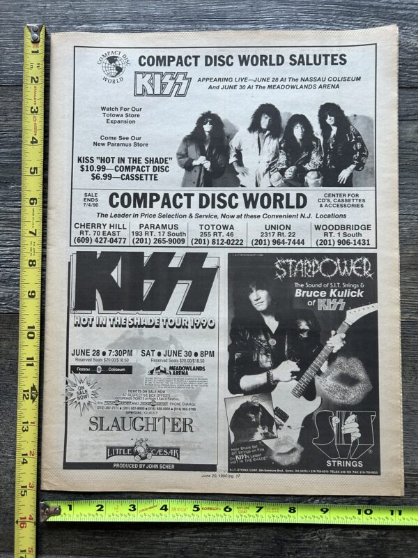 KISS Concert Ad Advert Hot In The Shade Tour Meadowlands & Nassau Vintage Kiss A