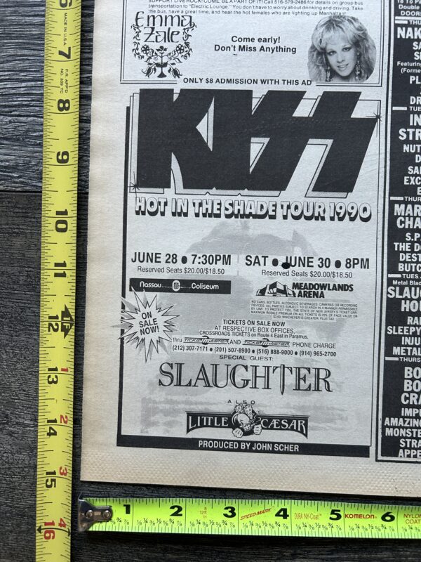 KISS Concert Ad Advert Hot In The Shade Tour Meadowlands & Nassau Vintage Kiss B