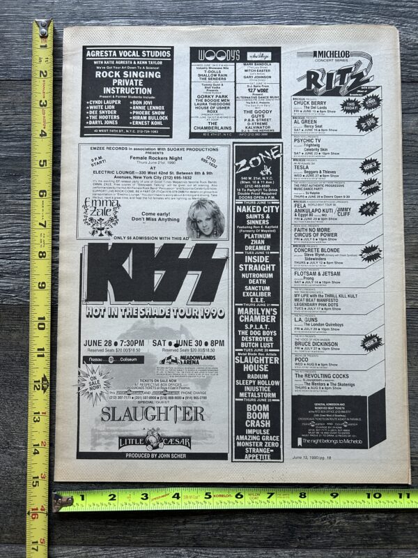 KISS Concert Ad Advert Hot In The Shade Tour Meadowlands & Nassau Vintage Kiss B - Image 2