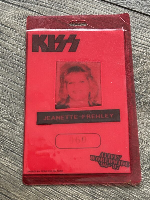 KISS Laminate Pass Jeanette Frehley Alive Reunion Tour 1996 1997 Vintage Kiss