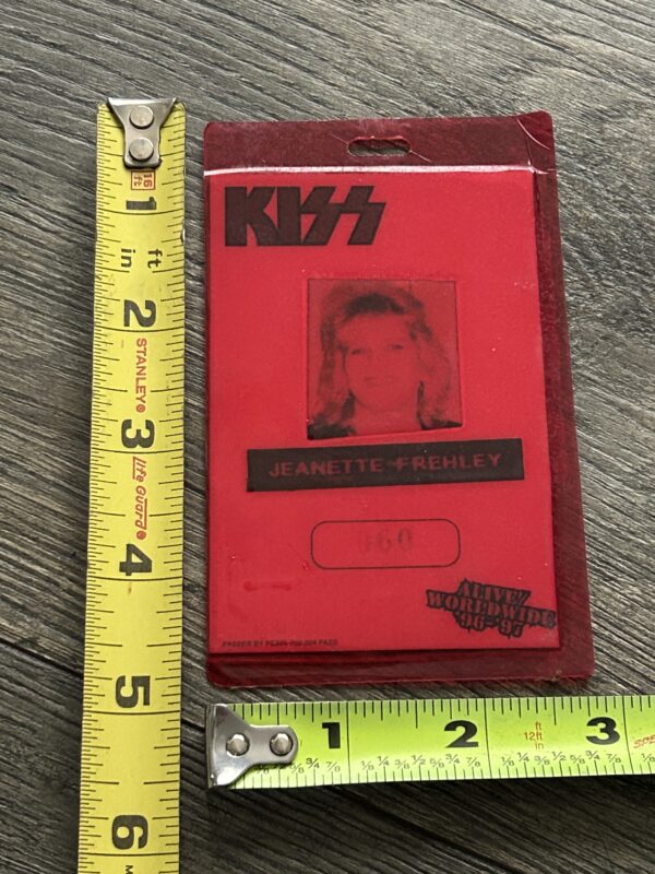 KISS Laminate Pass Jeanette Frehley Alive Reunion Tour 1996 1997 Vintage Kiss - Image 2