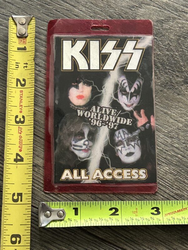 KISS Laminate Pass Jeanette Frehley Alive Reunion Tour 1996 1997 Vintage Kiss - Image 3