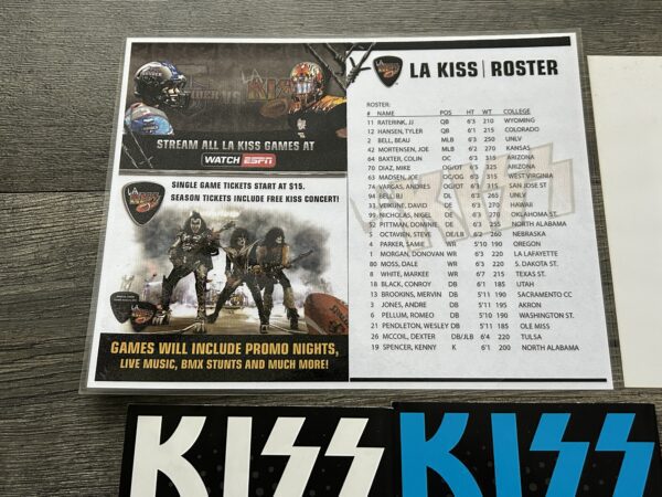 KISS LA Kiss Football 7pc Lot Program Magazine + Placemats + Schedule 2014 - Image 7