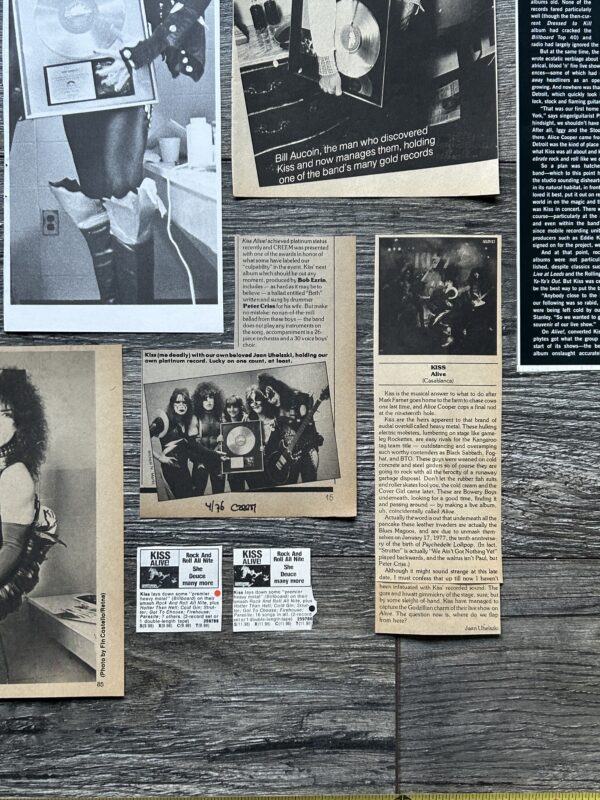 KISS Ad Advert Clippings Kiss Alive Concert Album 13pc Lot Vintage Kiss Aucoin - Image 5