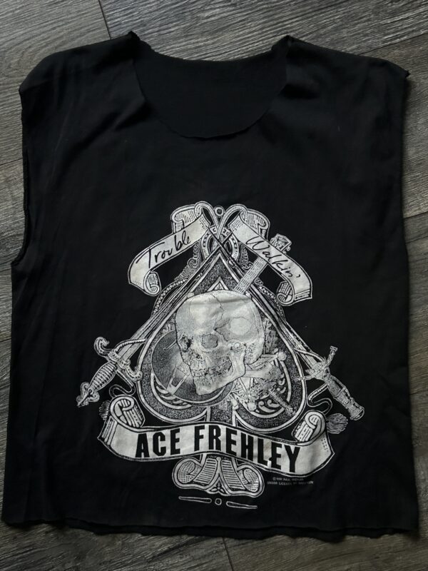 Kiss ACE FREHLEY Vintage T-Shirt STAGE WORN Trouble Walkin Concert Tour 1990