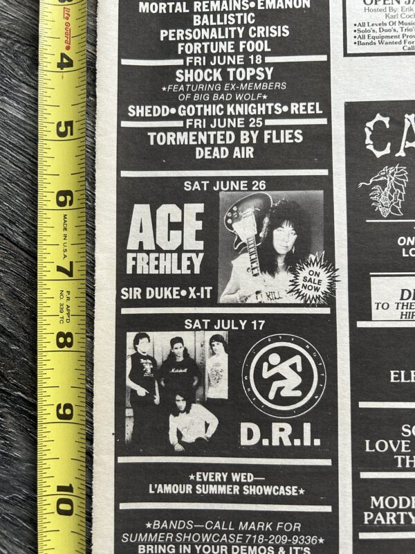 Ace Frehley Concert Ad