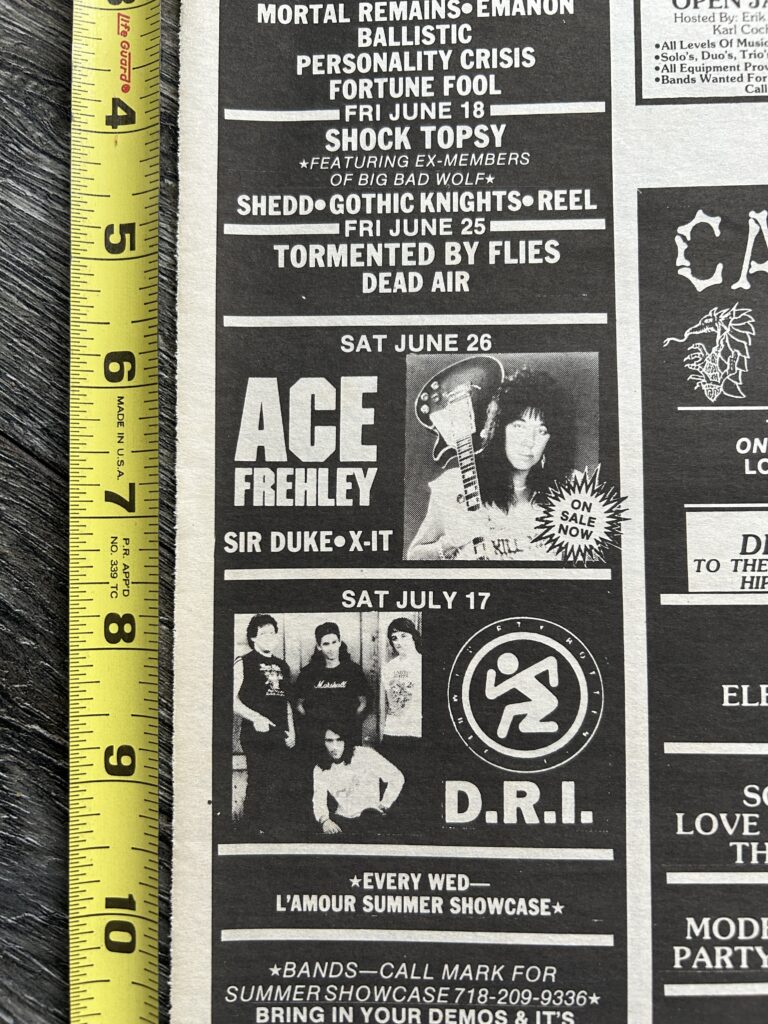 Ace Frehley Concert Ad