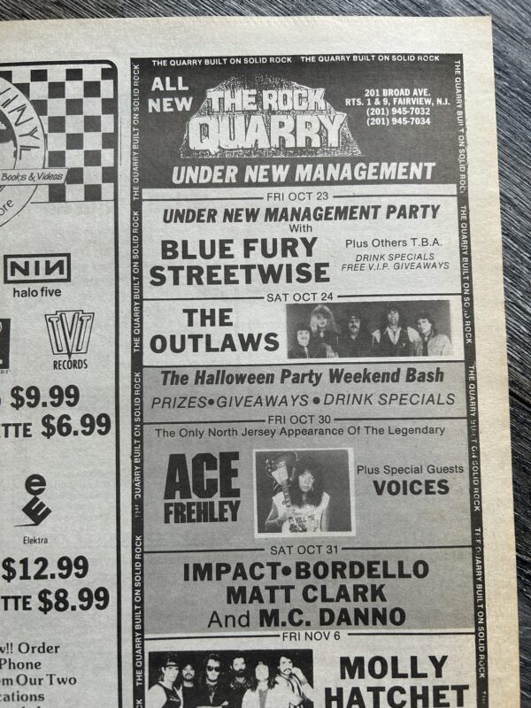 Ace Frehley Concert Ad