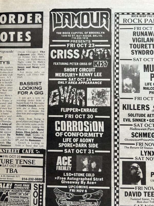 Ace Frehley Concert Ad