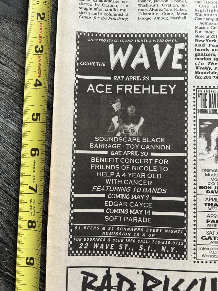 Ace Frehley Concert Ad