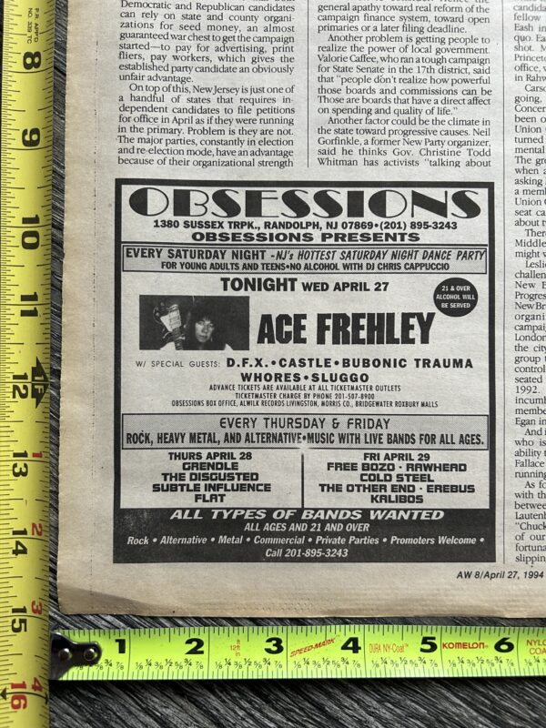 Ace Frehley Concert Ad