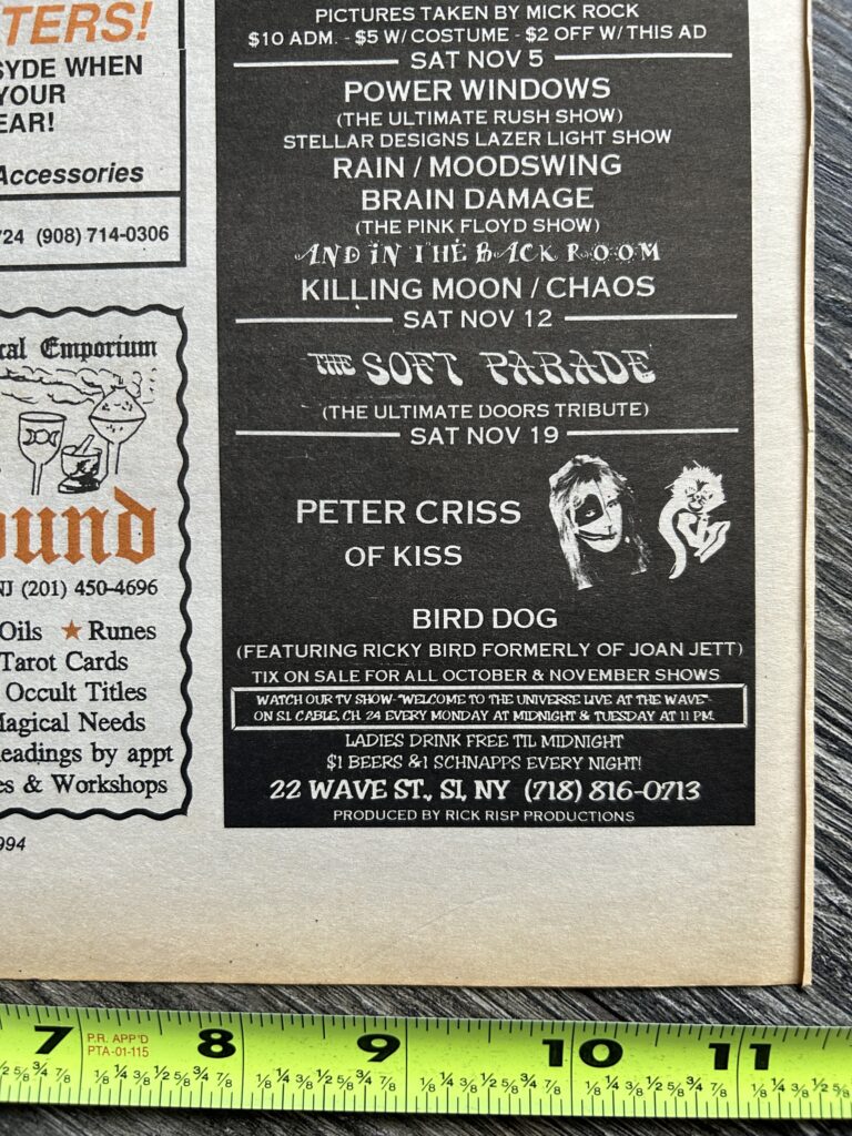 Peter Criss Concert Ad